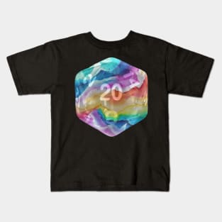 Nat20 Rainbow watercolor Kids T-Shirt